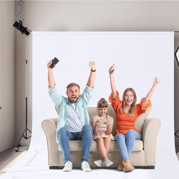 🩵NIB White 8x10 Ft Soft Fabric Photography Backdrop #2 - Picture 2 of 7